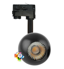 Foco LED 10W FENIX Cromado Negro Carril Trifásico CRI+93