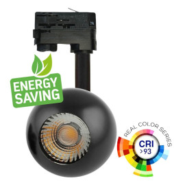 LED-spotlight 10W FENIX - svart krom -  3-fas skena - CRI+93