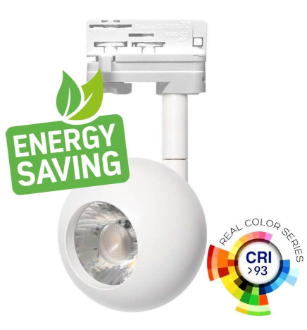 LED-Skinnespot 10W FENIX - Hvid - 3-faset skinne - CRI+93