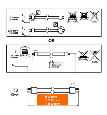 Tubo LED 20W Cristal 150cm 300º - ALTA LUMINOSIDAD - OSRAM CHIP