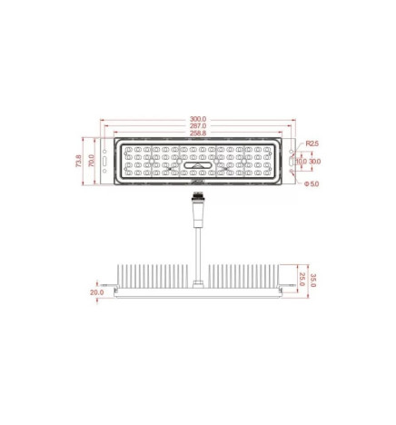 50W Module LED MAGNUM Bridgelux 136ºx78º + Steel Plate