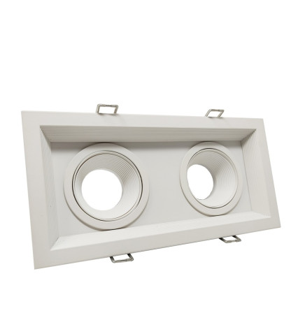 Marco BLANCO doble orientable para dos Bombillas LED GU10-MR16