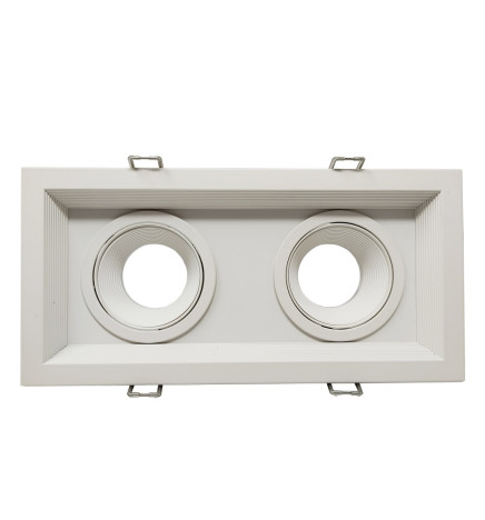 Kotelo VALKOINEN säädettävä kaksoislamppu LED MR16 GU10 lampulle