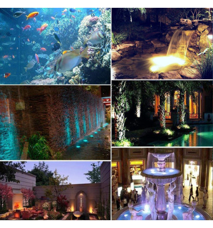 Lámpara LED RGB Sumergible 36W - DC12V - IP68 - Acero Inoxidable