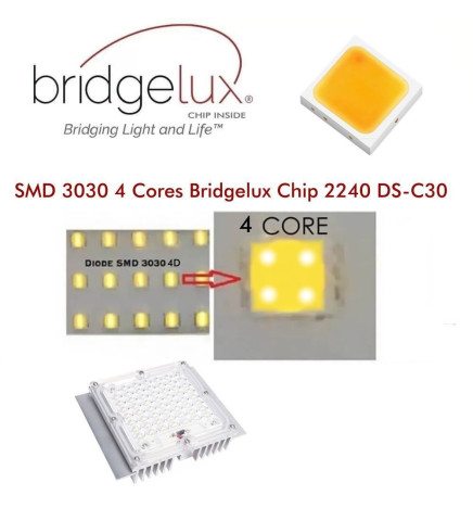 Réverbère  LED  40W LEVI Bridgelux SMD 3030 165Lm/W