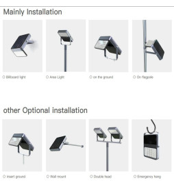 Solcelle LED Projektør Udendørs 100W - ALL IN ONE- 5000K