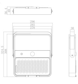 Solcelle LED Projektør Udendørs 100W - ALL IN ONE- 5000K