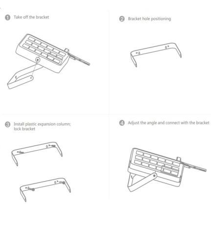 Solcelle LED Projektør Udendørs 100W - ALL IN ONE- 5000K