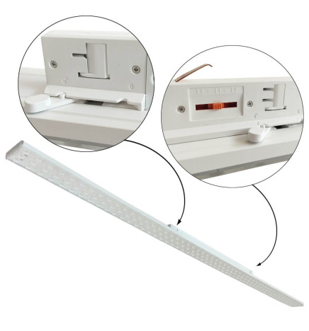 Foco LED 66W LINEAL  -  VOSSLOH -  ARENDAL  Blanco  Carril TRIFÁSICO - 150cm