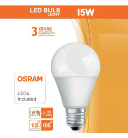 15W E27 A60 180º LED-pære - OSRAM CHIP DURIS E 2835