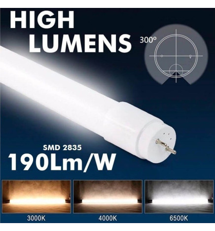 Tubo LED 25W Cristal 150cm T8 - 160 Lm/W - MAX LUMENS - 4000Lm