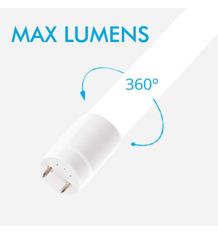 Tubo LED 10W Cristal 60cm T8 - 160 Lm/W - MAX LUMENS - 1600Lm