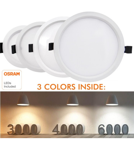 Encastrável 12W Circular - OSRAM CHIP DURIS E 2835 - CCT -  UGR17