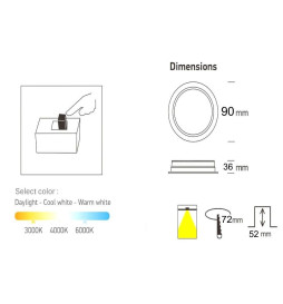 LED Downlight 12W Cirkulære - OSRAM CHIP DURIS E 2835 - CCT - UGR17