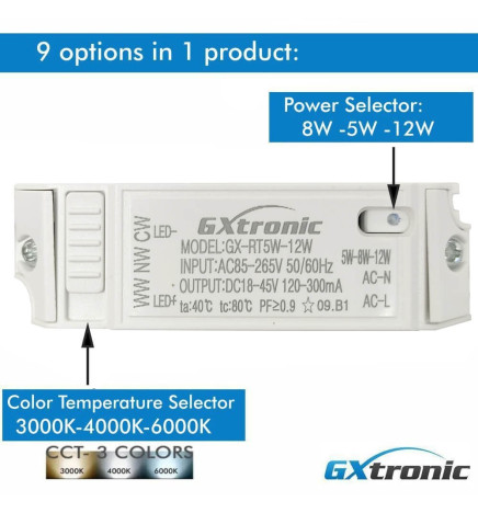 Encastrável 12W Circular - OSRAM CHIP DURIS E 2835 - CCT -  UGR17