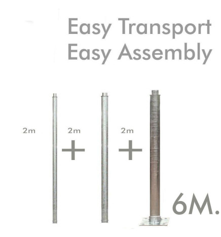 Columna Troncocónica Galvanizada -  6 metros