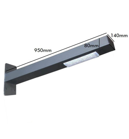 Lampione stradale - staffa a parete - LED 50W Wanda - Rettangolare