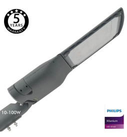 Farol LED 100W CAPRI  Philips Driver Programável SMD5050 240Lm/W