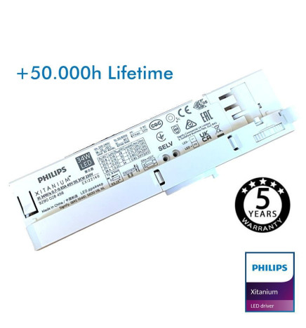 LED-driver - Philips XITANIUM - til trefaset spor XI 34W/a0.7-0.85A 40V DS 3CW 230V - 5 års garanti