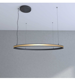 Lampada  sospensione a LED - Circolare Nero - 77W - SPACE VENUS - 120cm