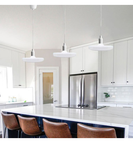 LED Pendellampa - 26W - Vit - E27 - Skylt