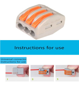 Conector Rápido - 3 Entradas - PCT-212 para Cable Eléctrico