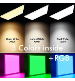 Panel LED 60x60 - Dimable - 40W CCT + RGB + SMART Google - Alexa