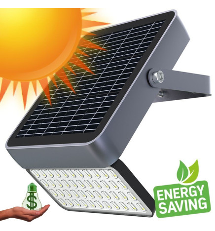 LED Lyskaster Utendørs SOLCELLE 100W - ALL IN ONE- 5000K