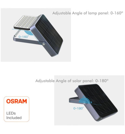 LED-Strålkastare Utomhus SOLCELLE 100W - ALL IN ONE- 5000K