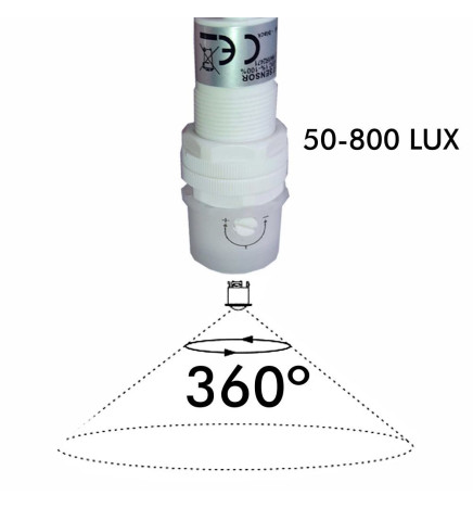 Sensore di luce dimmerabile - crepuscolare - fotoelettrico - 1-10V
