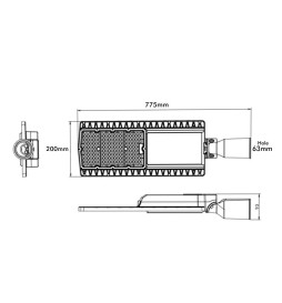 Farol LED 150W HALLEY BRIDGELUX Chip 140lm/W