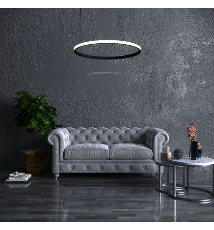 Lampada  sospensione a LED - Circolare Nero - 77W - SPACE VENUS - 120cm