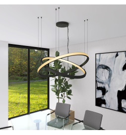 LED Pendel - Cirkulær Sort - 37W - SPACE VENUS - 60cm