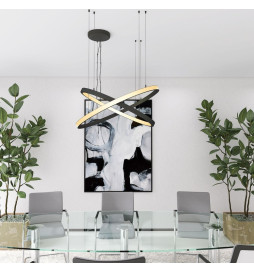 LED Pendel - Cirkulær Sort - 37W - SPACE VENUS - 60cm