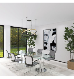 LED-riippuvalaisin - Pyöreä musta - 37W - SPACE VENUS - 60cm