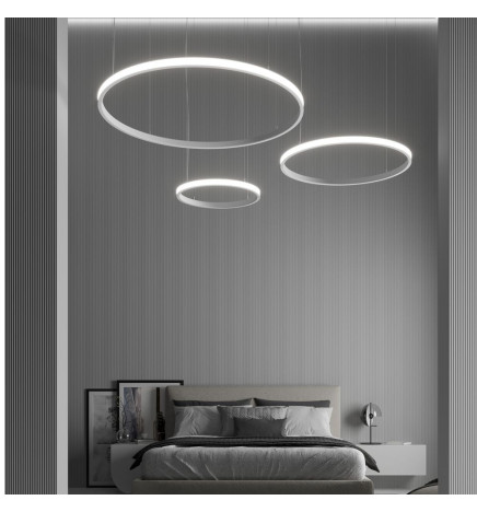 LED Pendel - Cirkulær hvid - 54W - SPACE VENUS - 90cm
