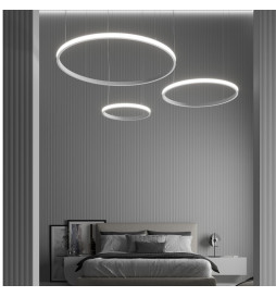LED Pendellampa - Cirkulär Vit - 77W - SPACE VENUS - 120cm