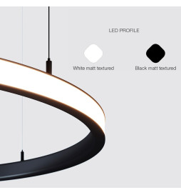 Lâmpada LED Pendente Circular Branco - 77W - SPACE  VENUS - 120cm