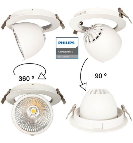 Downlight LED 30W  Philips - CertaDrive - Orientable Rond  - HAMBOURG