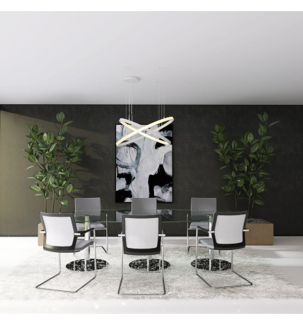 LED-Pendelleuchte - Rund Weiß - 77W - SPACE VENUS - 120cm