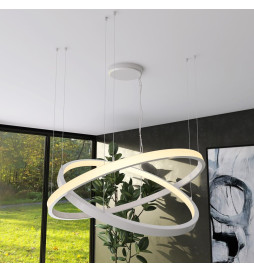 Lâmpada LED Pendente Circular Branco - 37W - SPACE  VENUS - 60cm