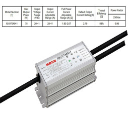 Driver Programable Regulable MOSO X6-075M para Luminarias LED de hasta 75W - 5 años Garantía