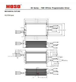 Driver Dimbar programmerbar - MOSO X6-075M  for LED-armaturer opp til 75W - 5 års garanti