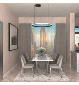 LED Pendel - Cirkulær Sort - 54W - SPACE VENUS - 90cm