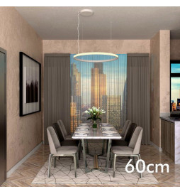 LED-Pendelleuchte - Rund  Weiß - 37W - SPACE VENUS - 60cm