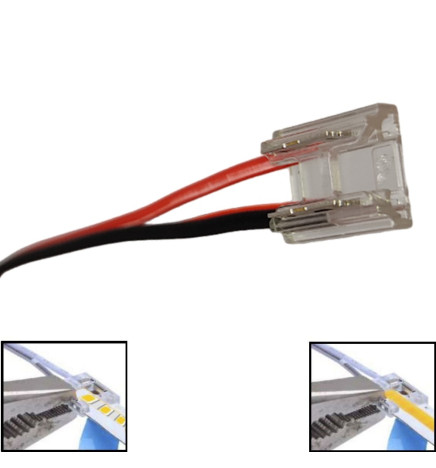 Gjennomsiktig kontakt for LED-strips - COB + SMD - 8mm - 10mm - IP20