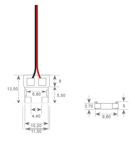 Stecker für COB + SMD-LED-Streifen - 8mm - IP20