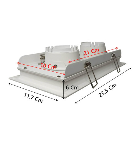 Marco BLANCO doble orientable para dos Bombillas LED GU10-MR16