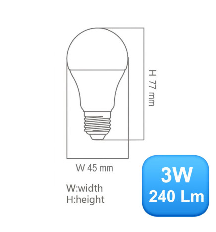 LED Lampe MI-LED E27 A60 180º - 3W - 7W - 9W - 12W