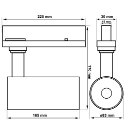 Foco LED 40W - 34W MAYA Negro Carril TRIFÁSICO DRIVER PHILIPS - CRI+92 - UGR13 - HIGH LUMEN 140Lm/W